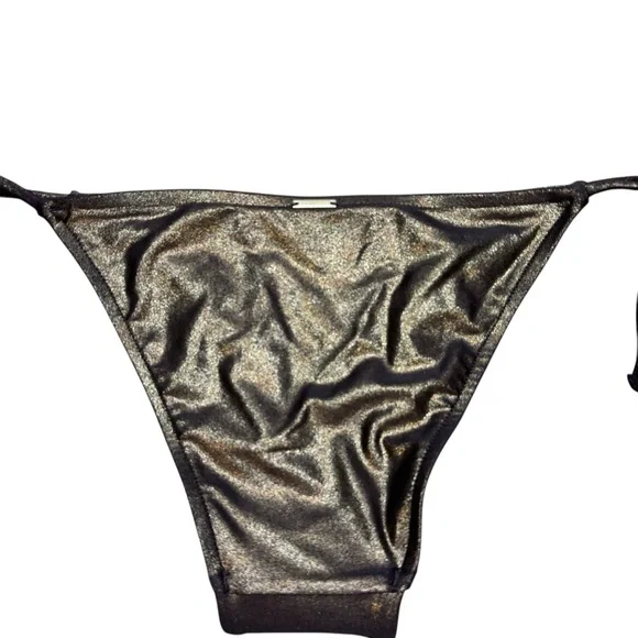 Brand new without Tags Victoria’s Secret Gold and Black Metallic Bikini Bottom S - Picture 6 of 8